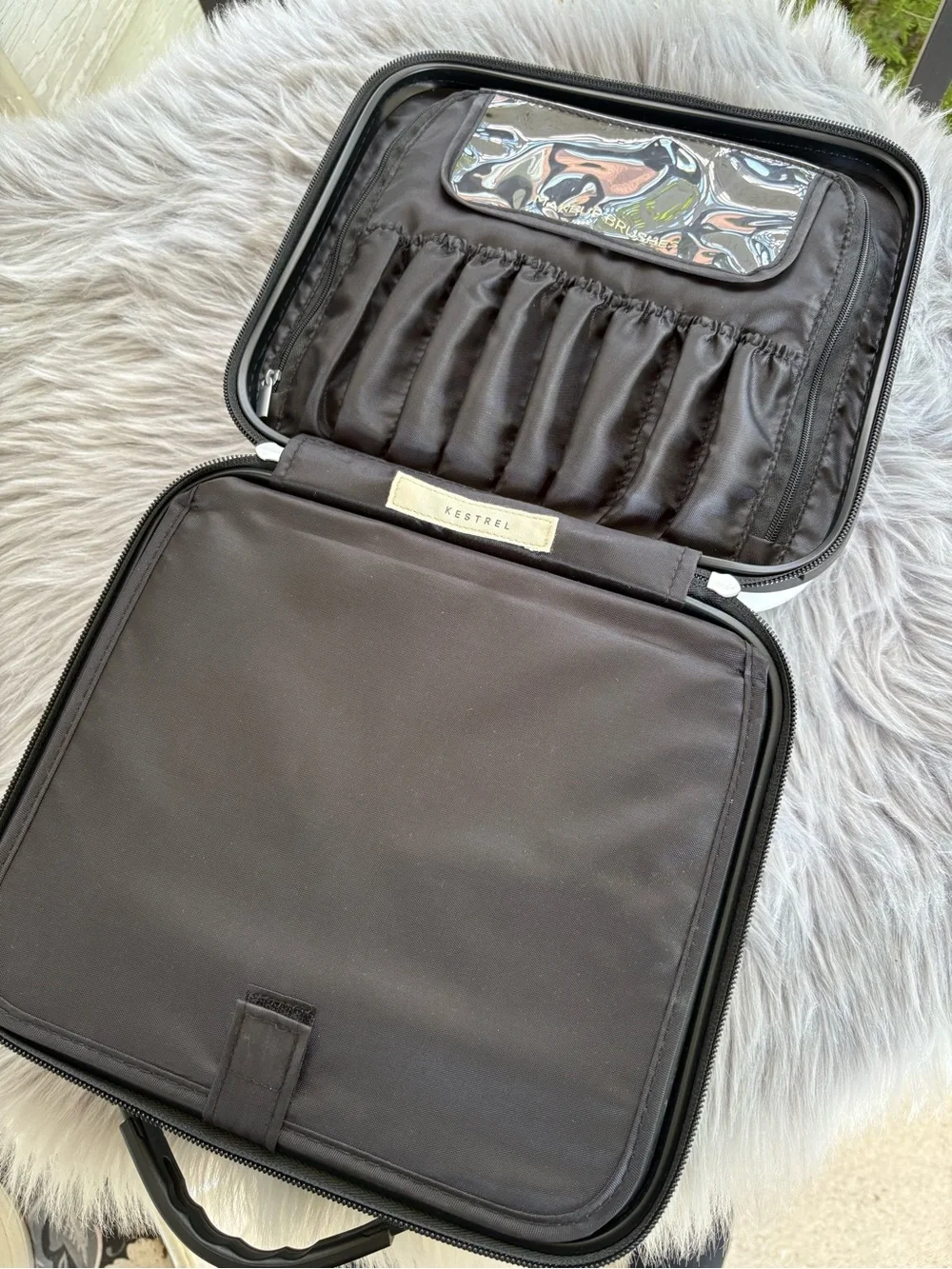 White Hard-Shell Makeup Organizer Case